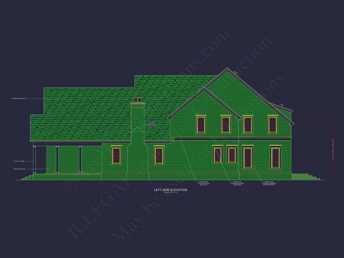 Spacious 2-Story house Plan with Detailed CAD Floor Designs