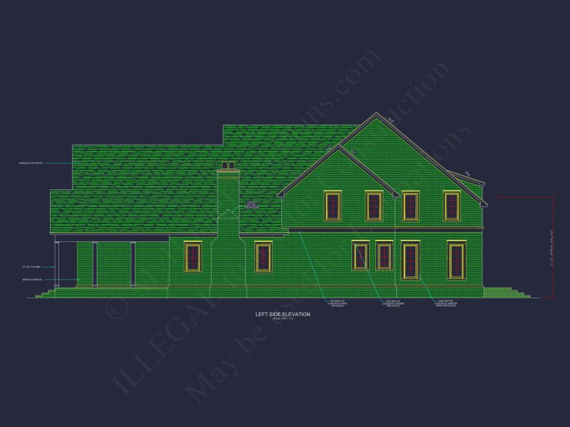 Spacious 2-Story house Plan with Detailed CAD Floor Designs