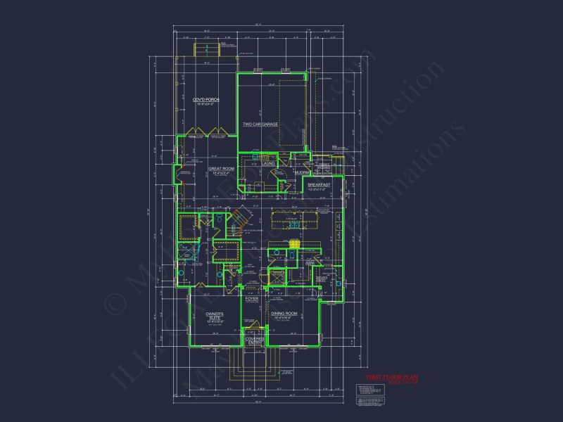Spacious 2-Story house Plan with Detailed CAD Floor Designs