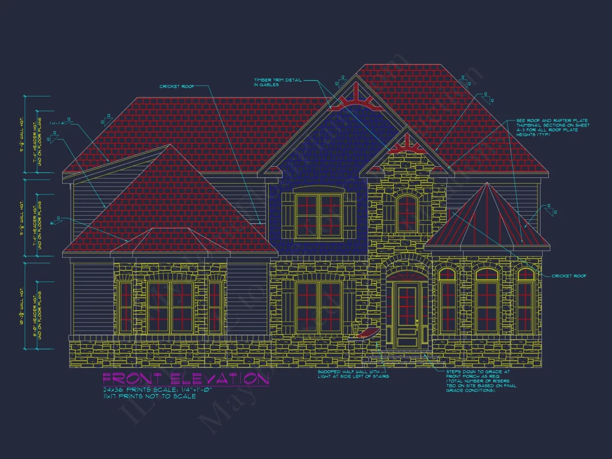 Spacious 2.5-Story house Floor Plan with Modern CAD Designs