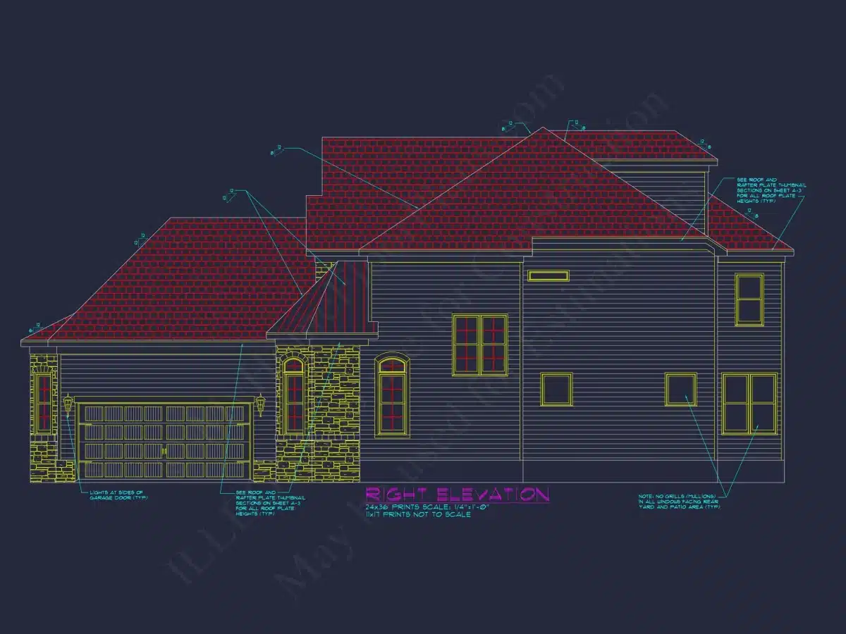 Spacious 2.5-Story house Floor Plan with Modern CAD Designs