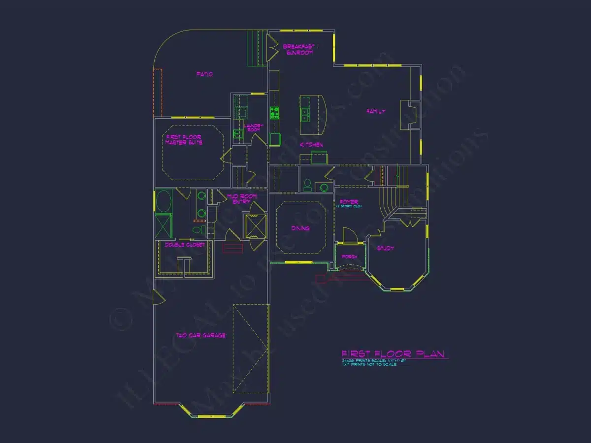Spacious 2.5-Story house Floor Plan with Modern CAD Designs