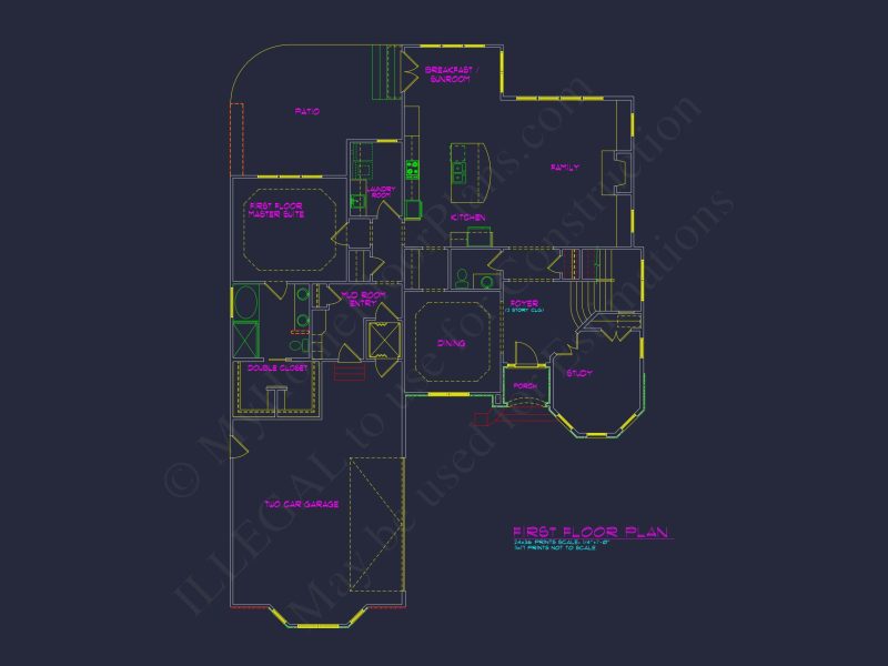 Spacious 2.5-Story house Floor Plan with Modern CAD Designs