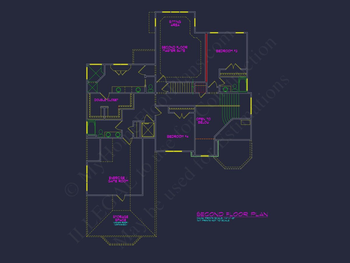 Spacious 2.5-Story house Floor Plan with Modern CAD Designs
