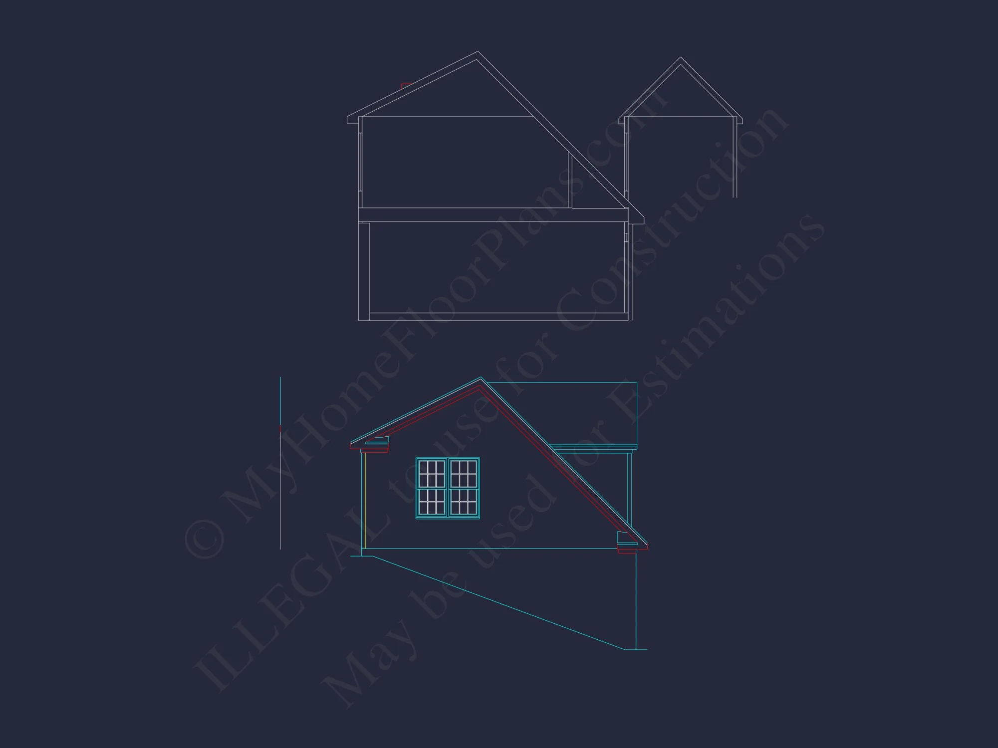 Spacious 3-Bay Garage Plan with Attic and CAD Blueprints