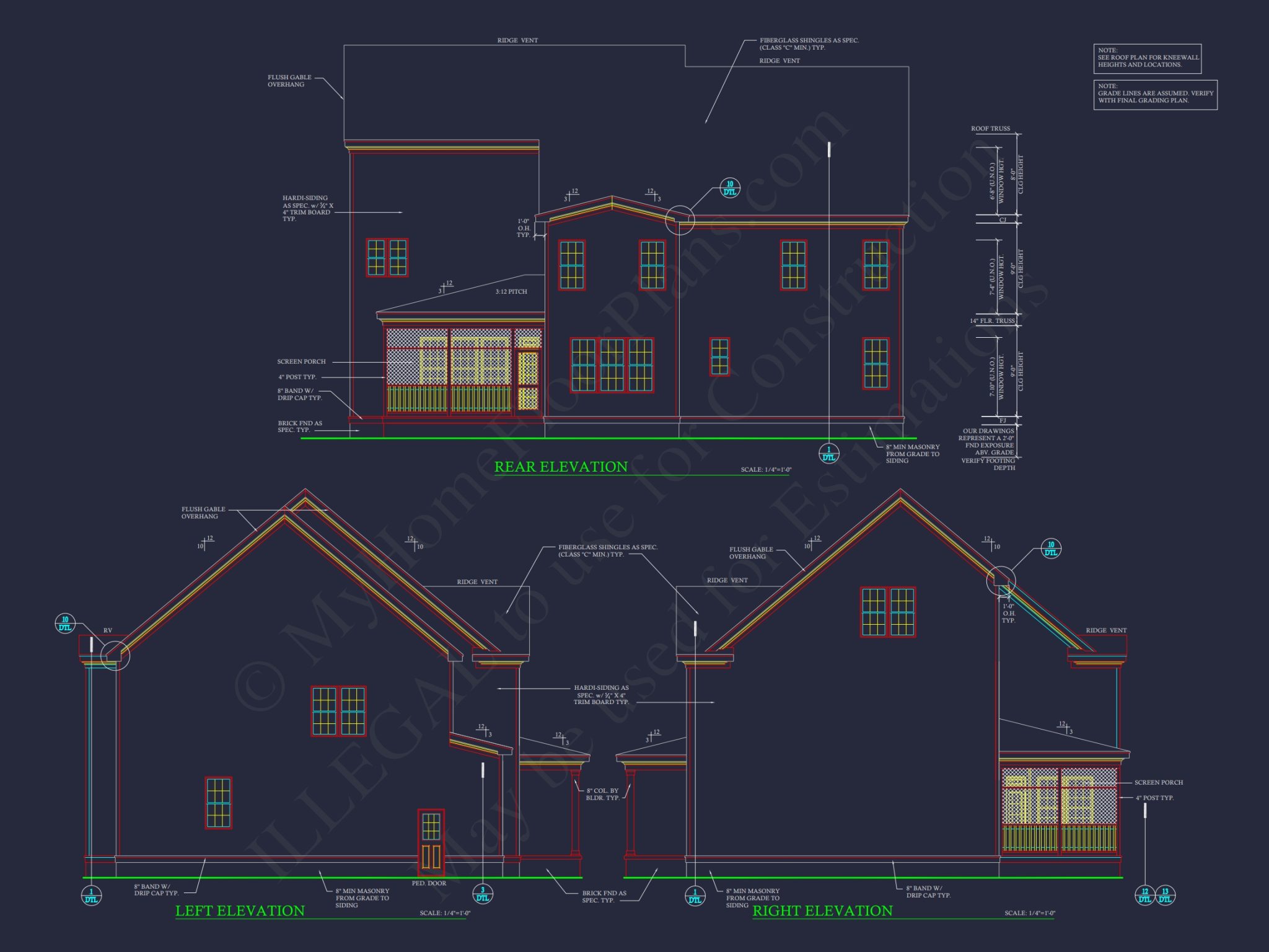 Spacious 3-Story house Plan with 4 Bedrooms and CAD Designs