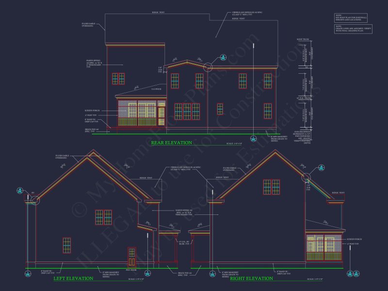 Spacious 3-Story house Plan with 4 Bedrooms and CAD Designs