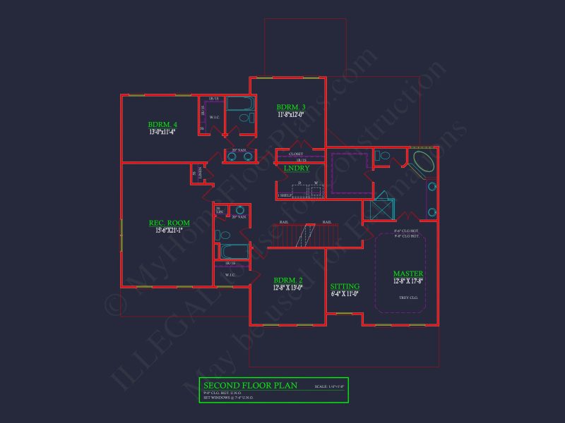 Spacious 3-Story house Plan with 4 Bedrooms and CAD Designs