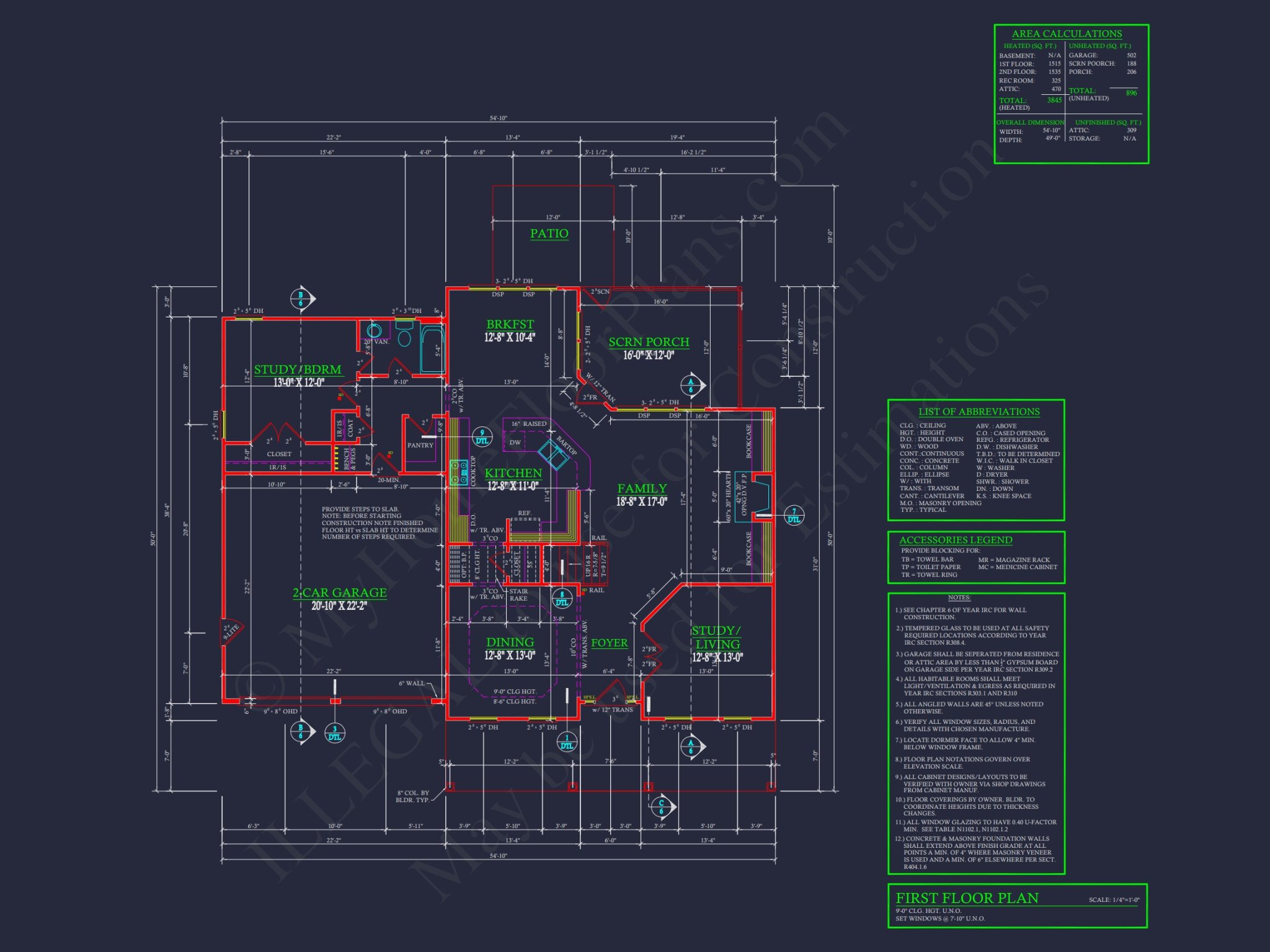 Spacious 3-Story house Plan with 4 Bedrooms and CAD Designs