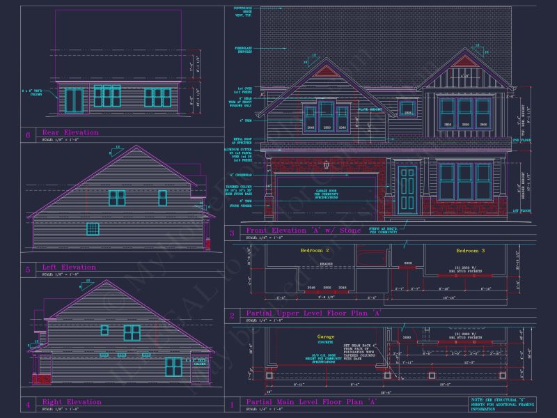 Spacious 3-Story house Plan with CAD Blueprints and Designs