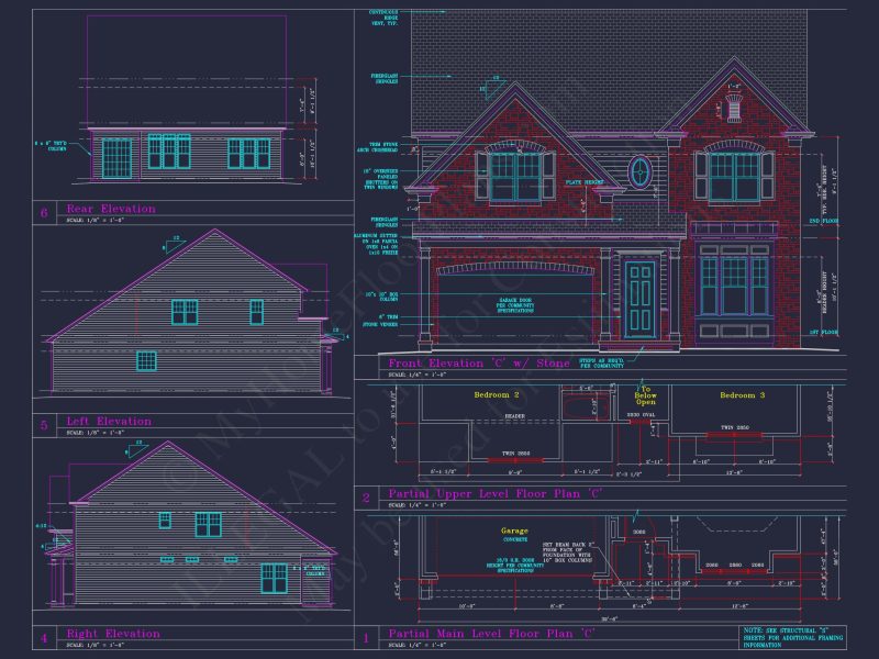 Spacious 3-Story house Plan with CAD Blueprints and Designs