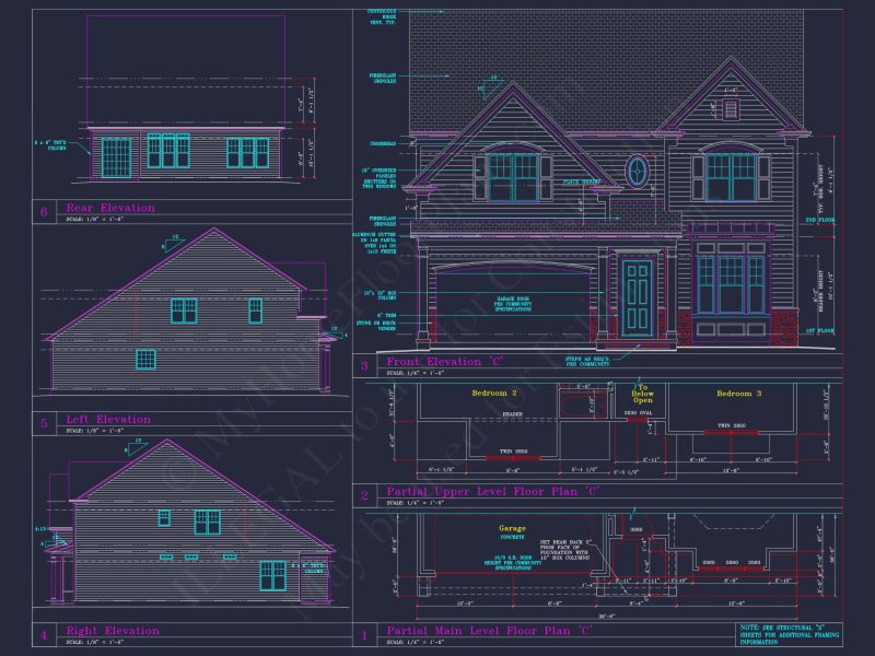 Spacious 3-Story house Plan with CAD Blueprints and Designs