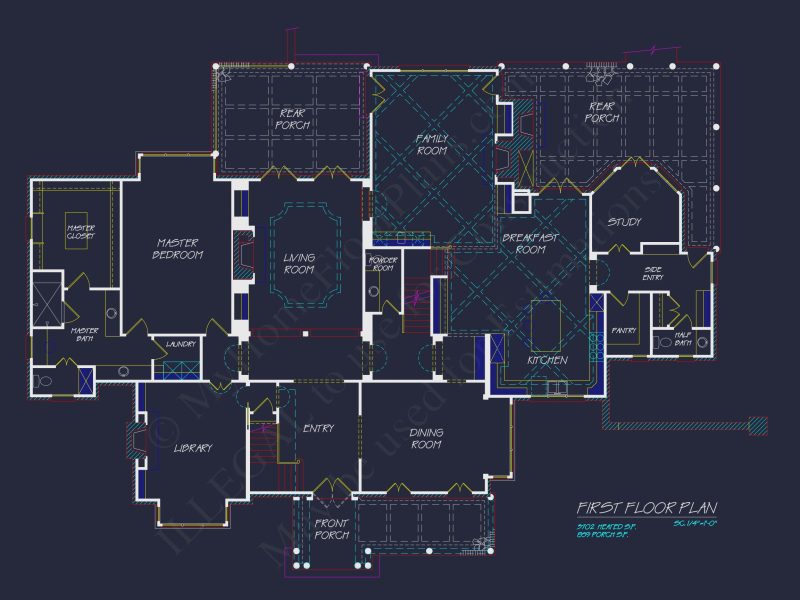 Spacious 3-Story house Plan with CAD Designs and Brick Exterior