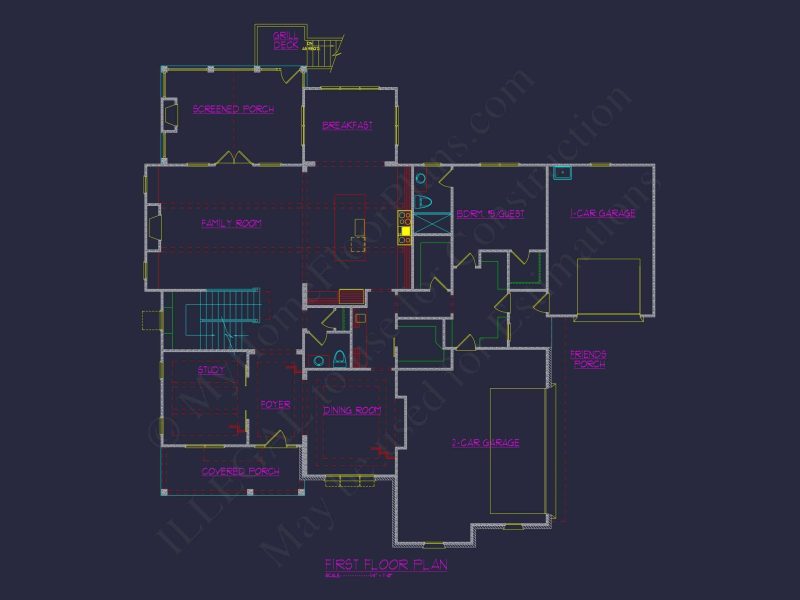Spacious 3-Story Luxury house Plan with CAD Blueprints & Designs