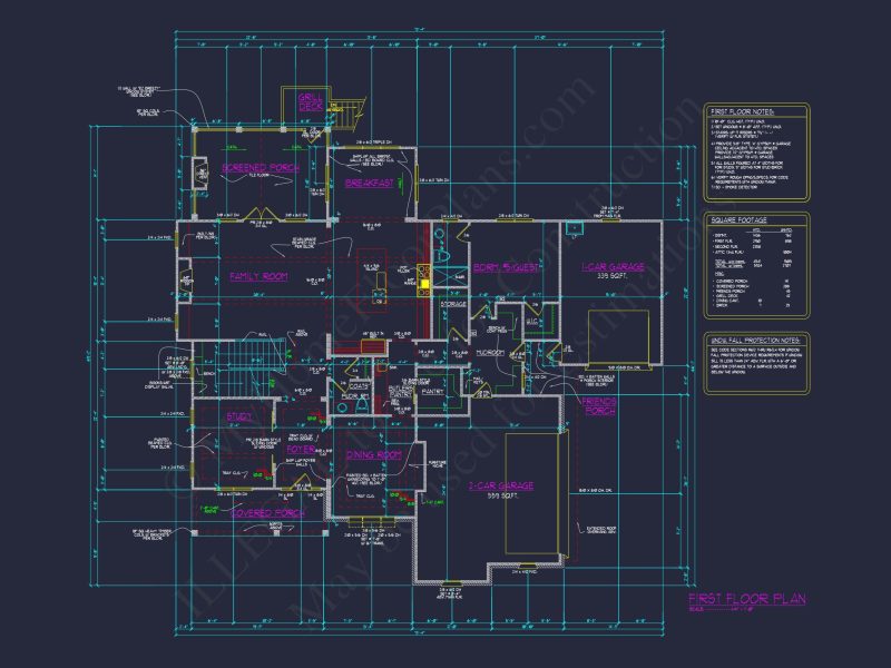 Spacious 3-Story Luxury house Plan with CAD Blueprints & Designs