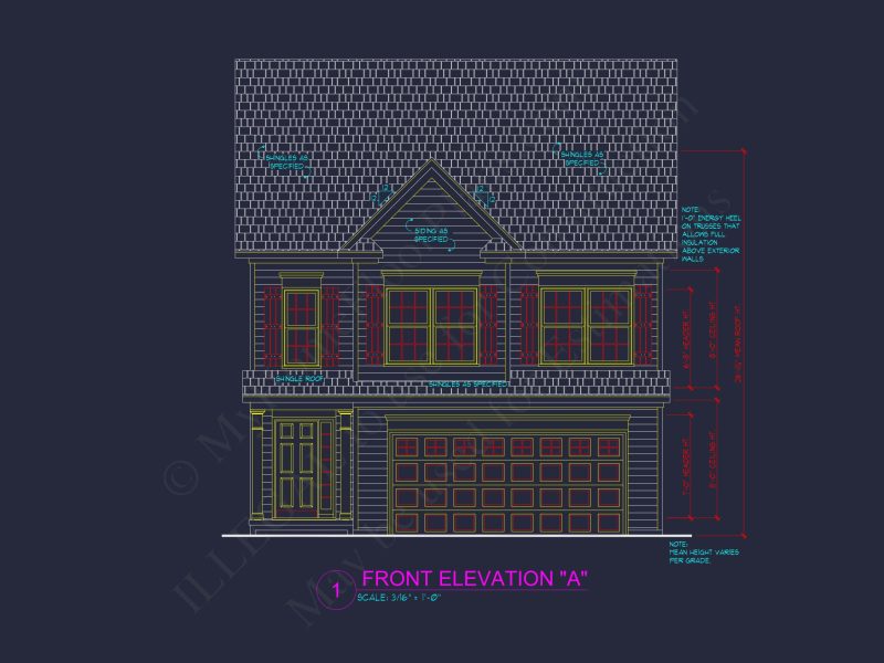 Spacious 4-Bedroom house Plan - 2 Stories, CAD Blueprint Design