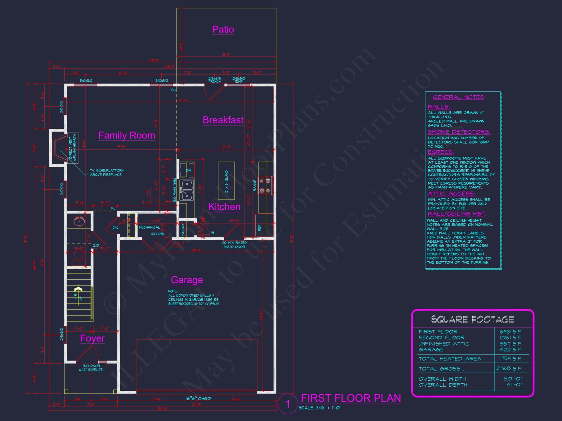 Spacious 4-Bedroom house Plan - 2 Stories, CAD Blueprint Design