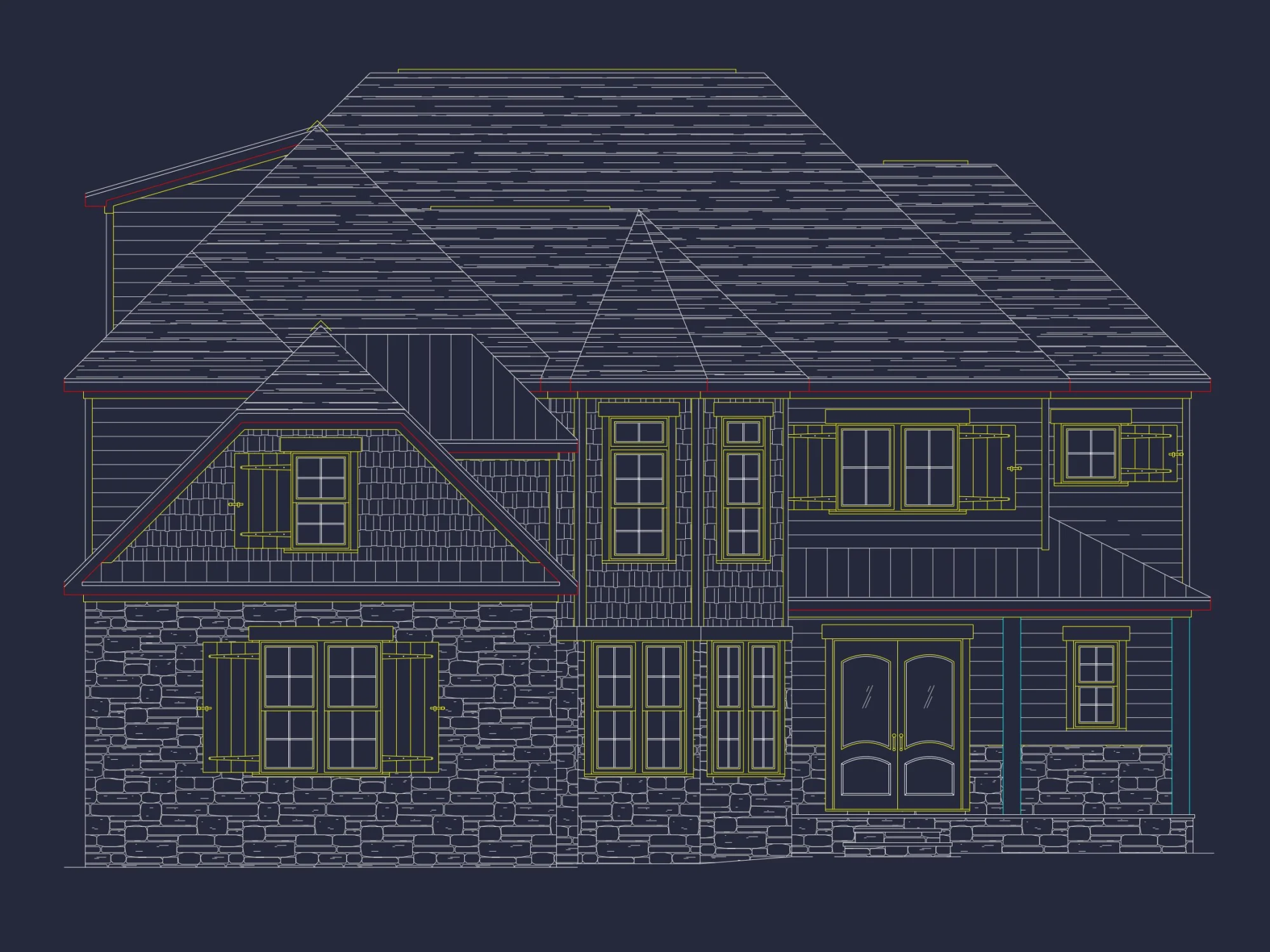 Spacious 4-Bedroom house Plan with 2-Story Traditional Design