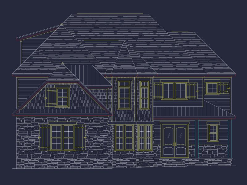 Spacious 4-Bedroom house Plan with 2-Story Traditional Design