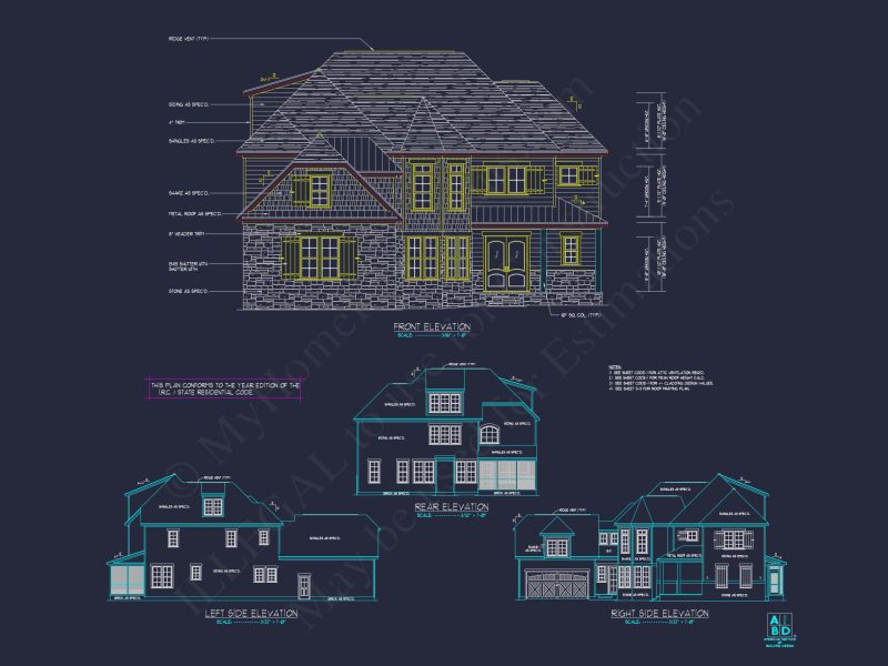 Spacious 4-Bedroom house Plan with 2-Story Traditional Design
