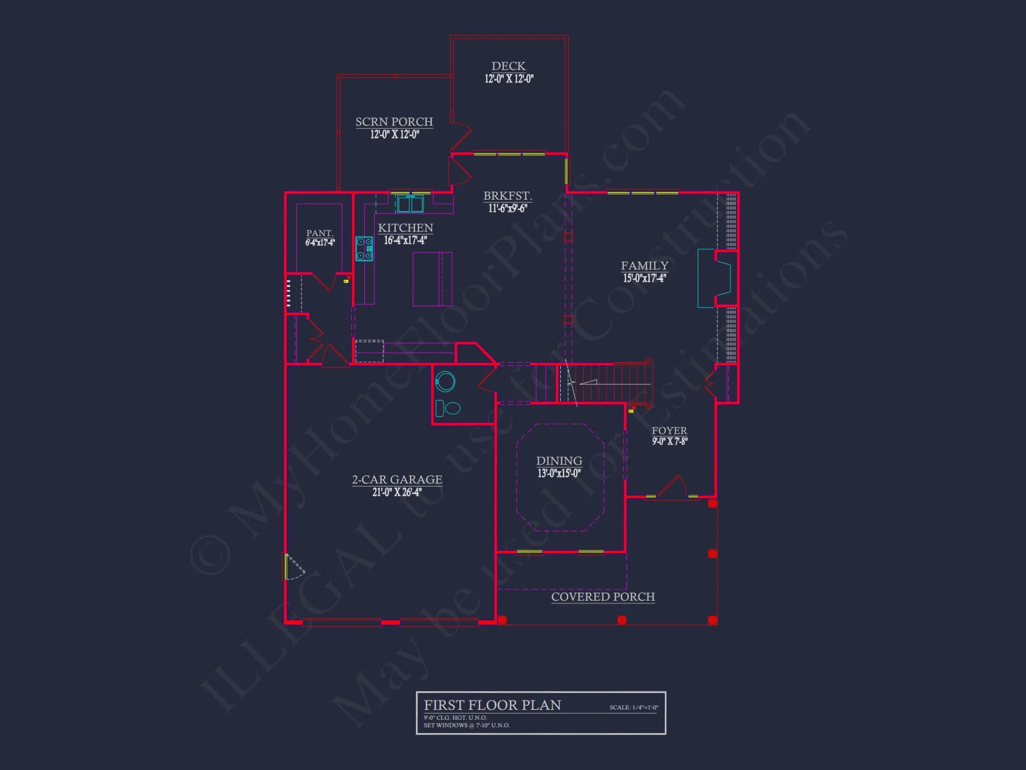 Spacious 4-Bedroom house Plan with Blueprint and CAD Designs