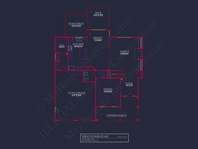 Spacious 4-Bedroom house Plan with Blueprint and CAD Designs