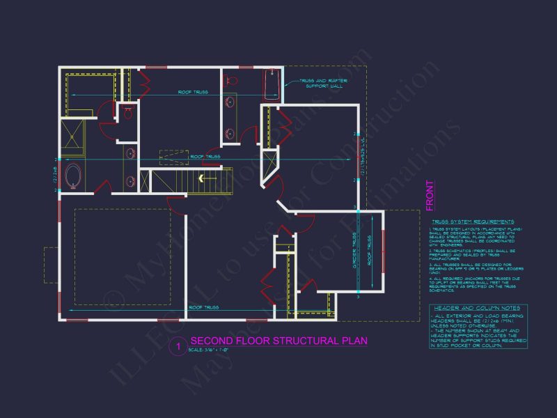 Spacious 4-Bedroom house Plan with CAD Blueprint Designs