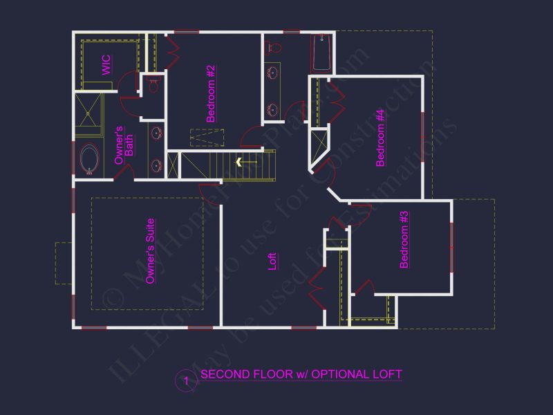 Spacious 4-Bedroom house Plan with CAD Blueprint Designs