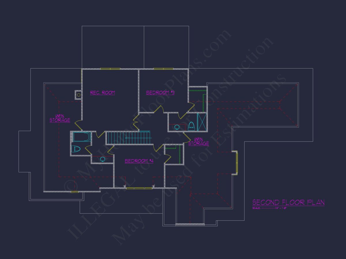 Spacious 4-Bedroom house Plan with Floor Plans and CAD Designs