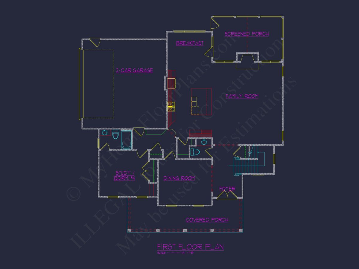 Spacious 4-Bedroom house Plan with Stunning Blueprint Designs