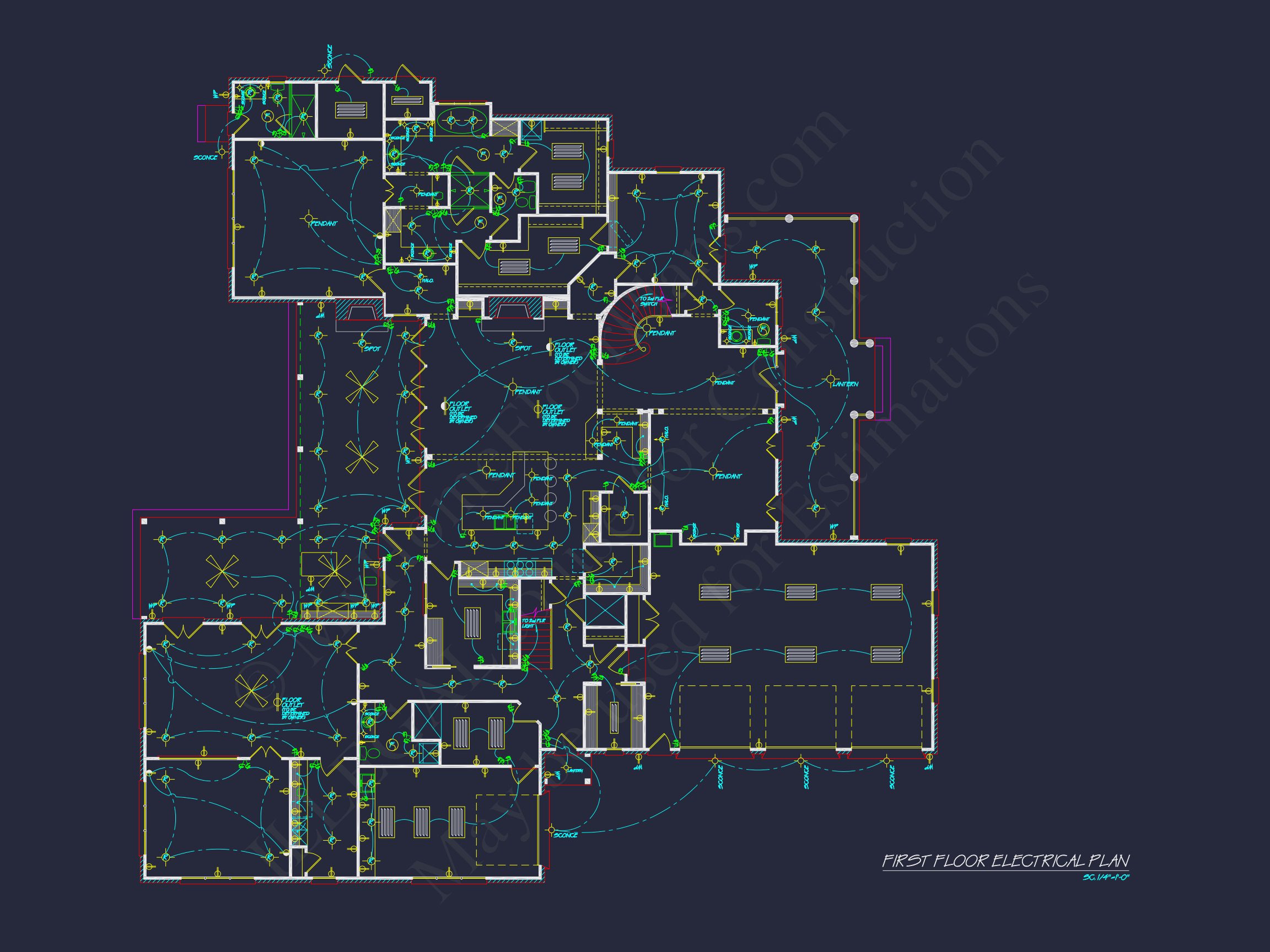 Spacious 5-Bedroom house Floor Plan with Detailed CAD Designs