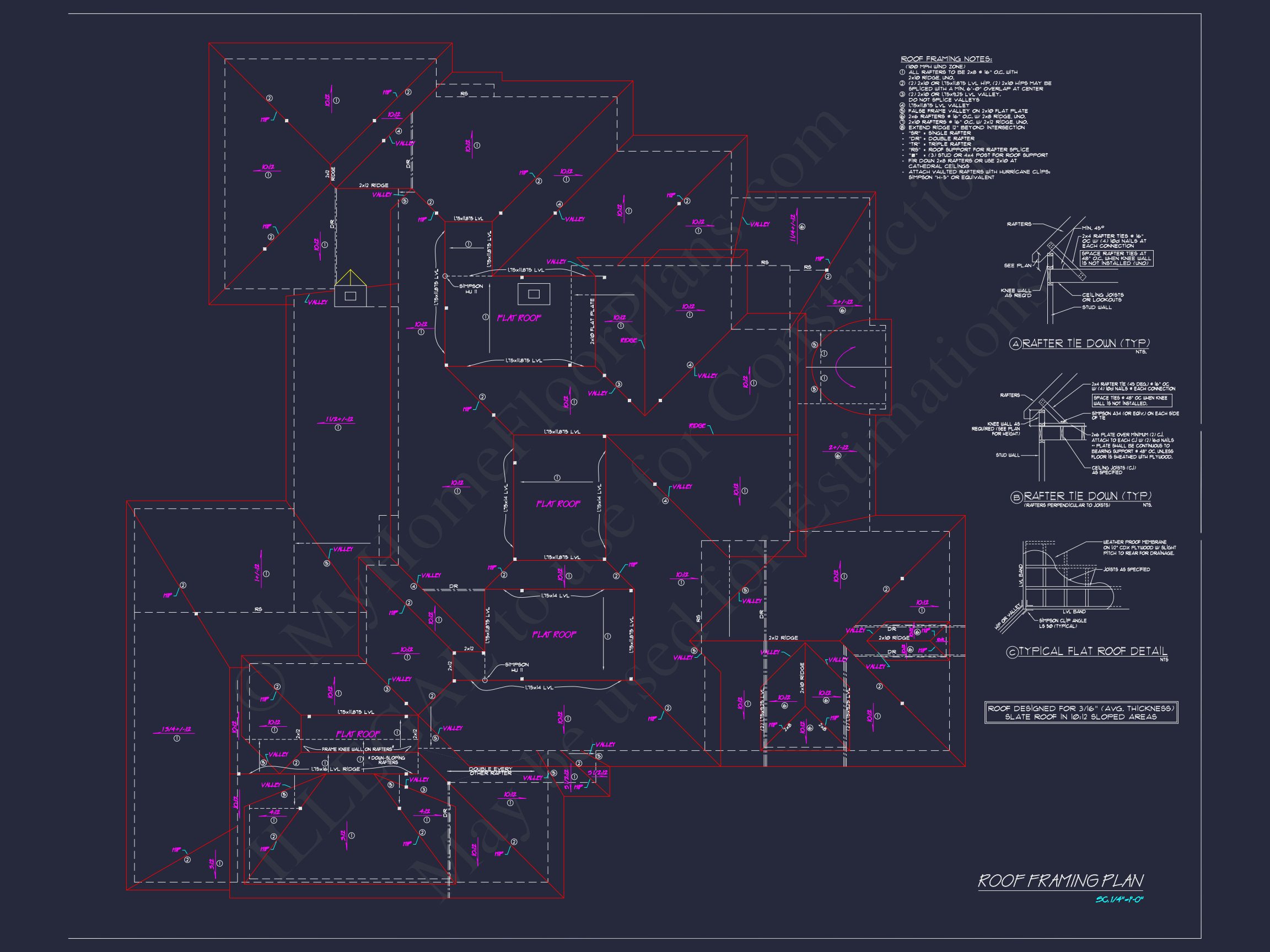 Spacious 5-Bedroom house Floor Plan with Detailed CAD Designs