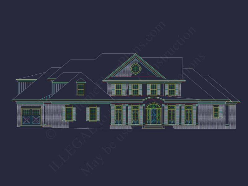 Spacious 5-Bedroom house Floor Plan with Detailed CAD Designs