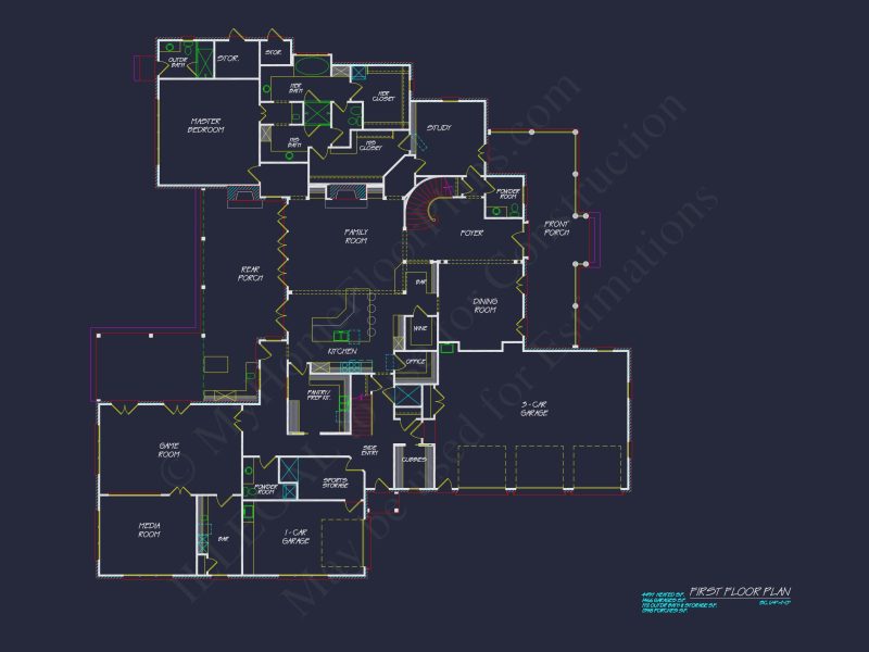 Spacious 5-Bedroom house Floor Plan with Detailed CAD Designs