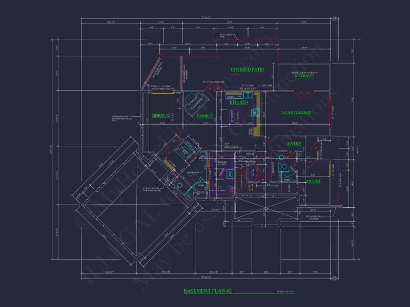 Spacious 5-Bedroom house Plan with Modern Floor Design & CAD Blueprint