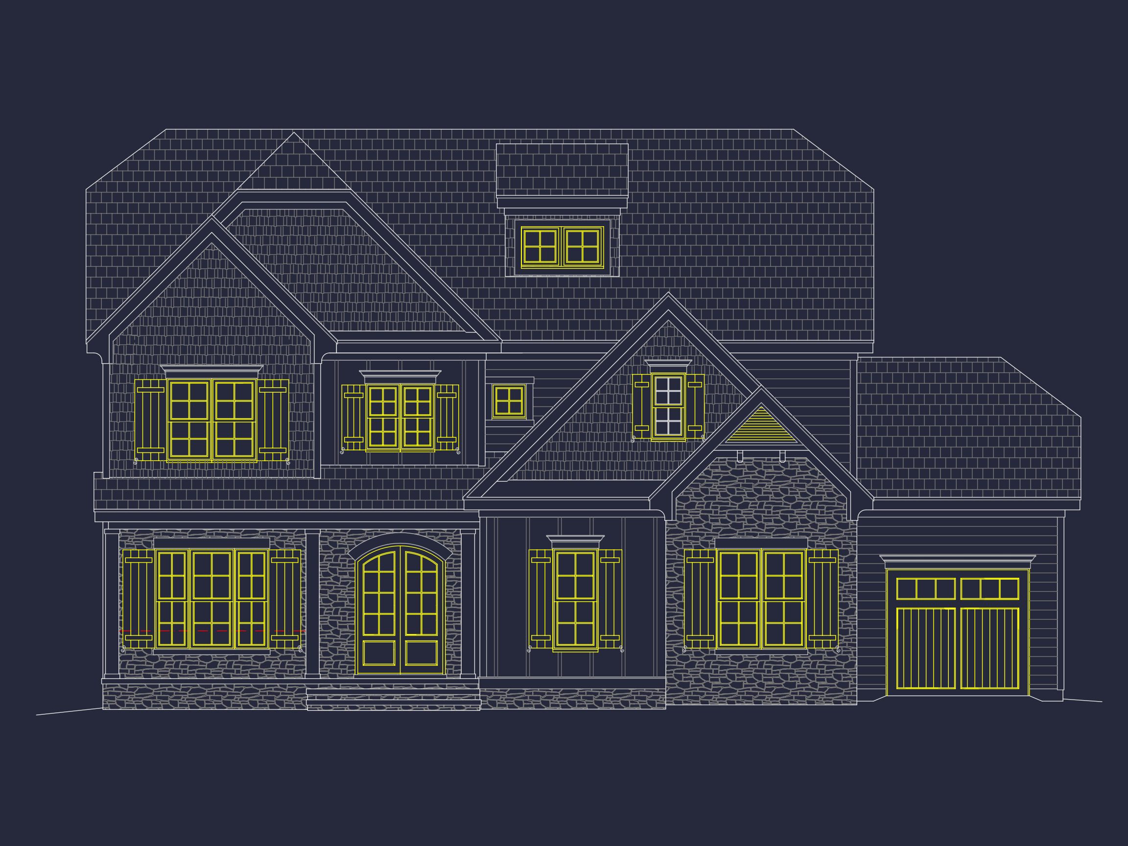 Spacious 5-Bedroom Home Plan with Vaulted Ceilings and CAD Designs