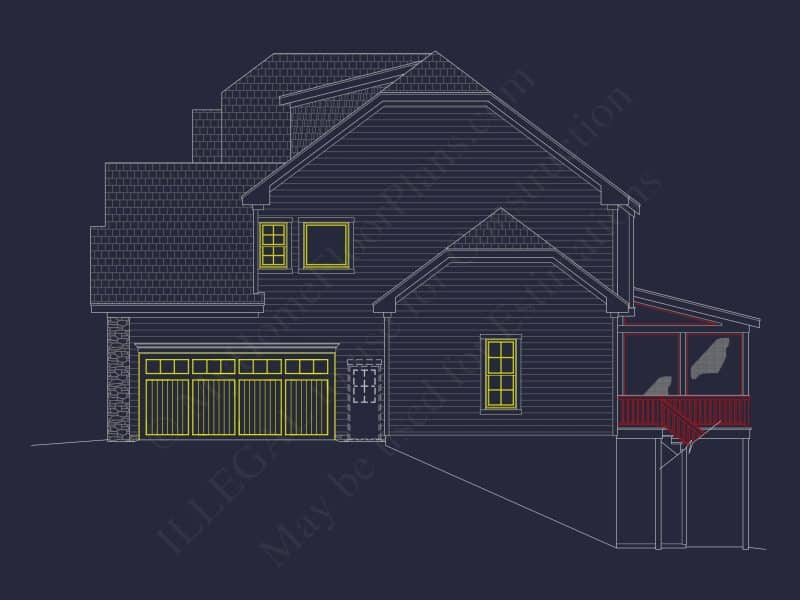 Spacious 5-Bedroom house Plan with Vaulted Ceilings and CAD Designs