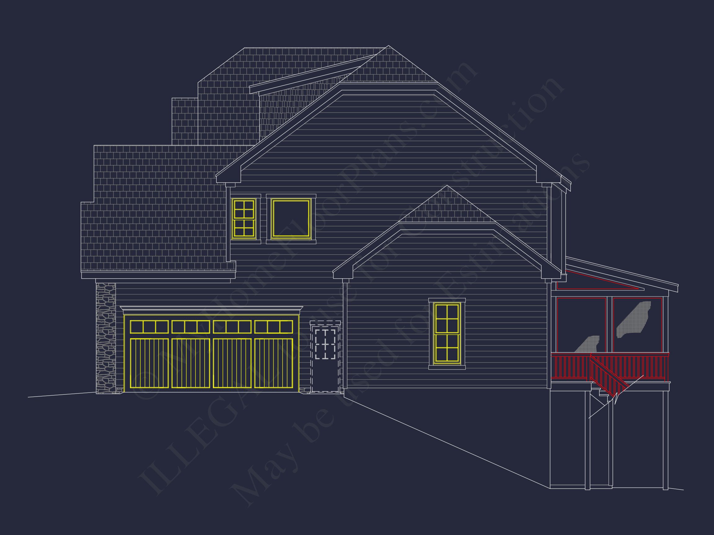 Spacious 5-Bedroom Home Plan with Vaulted Ceilings and CAD Designs