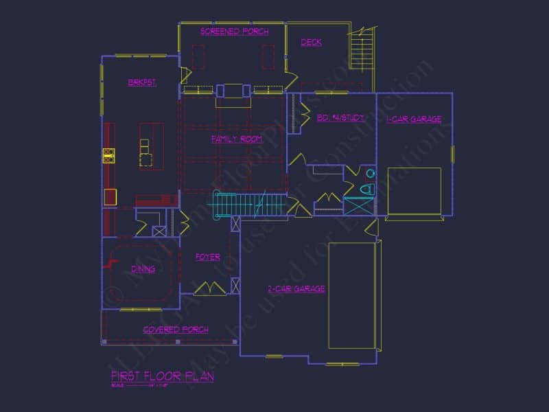 Spacious 5-Bedroom house Plan with Vaulted Ceilings and CAD Designs