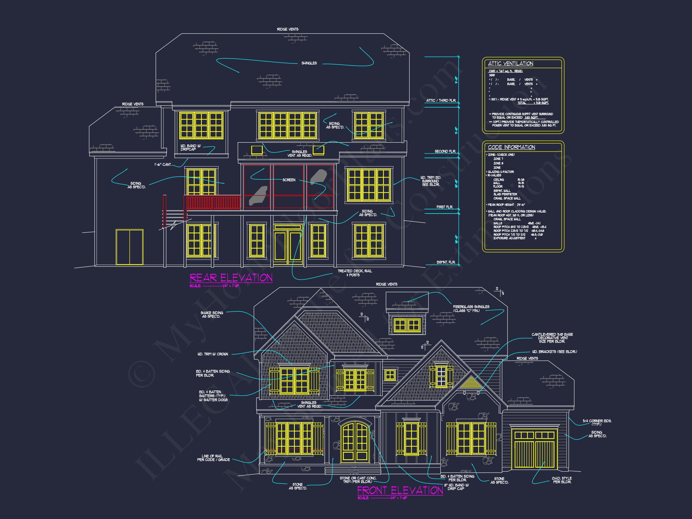 Spacious 5-Bedroom Home Plan with Vaulted Ceilings and CAD Designs