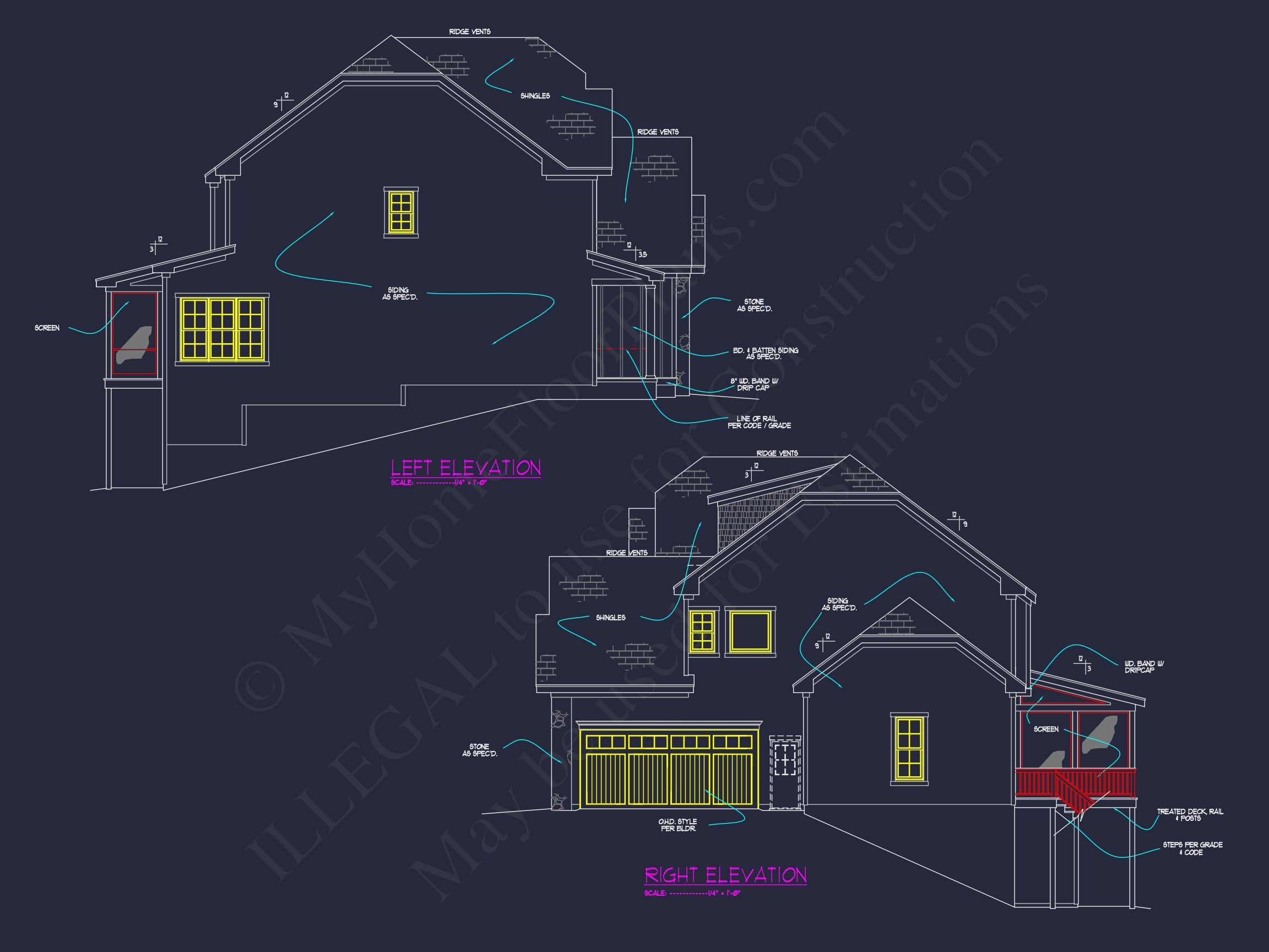 Spacious 5-Bedroom Home Plan with Vaulted Ceilings and CAD Designs