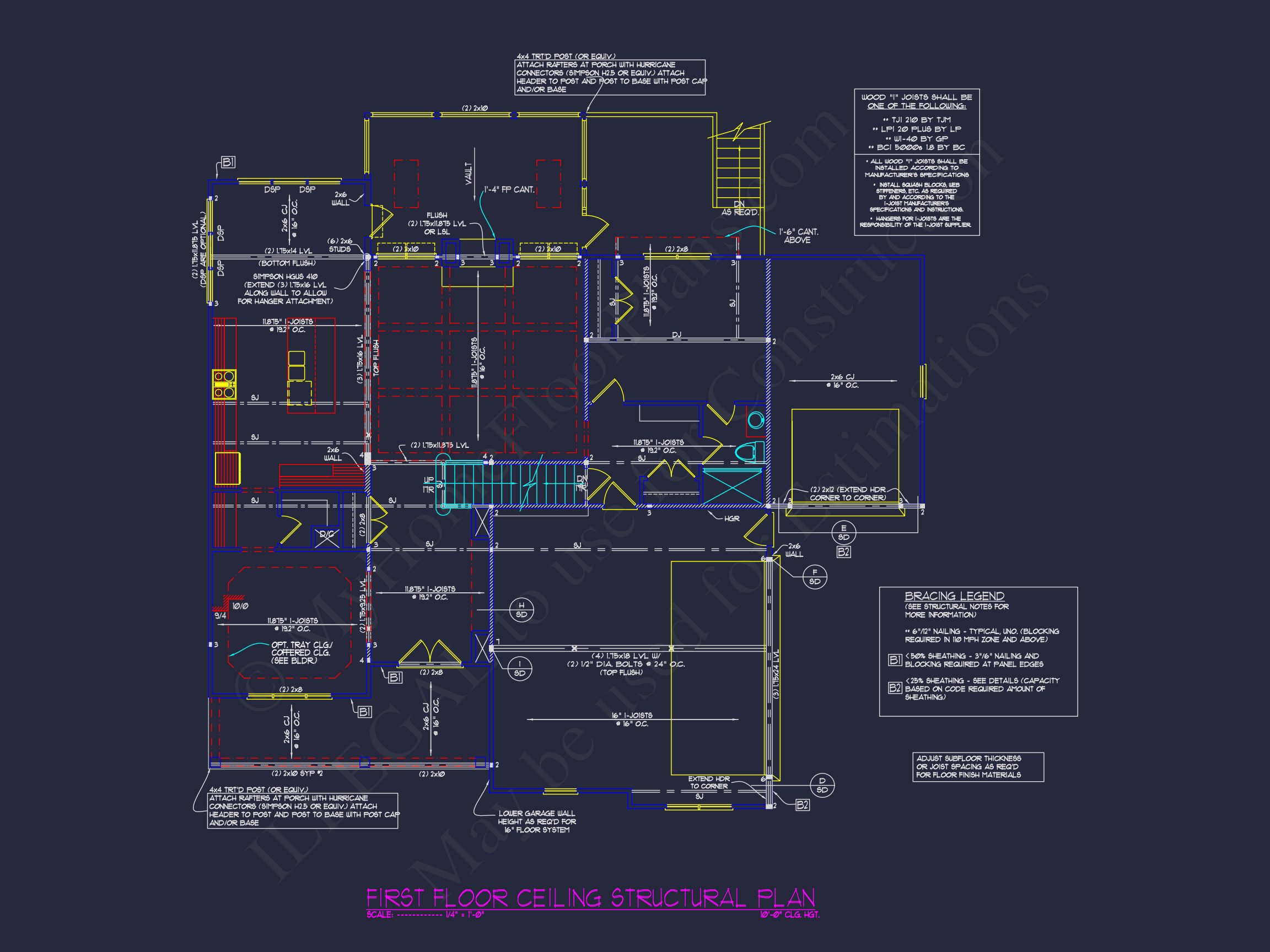 Spacious 5-Bedroom Home Plan with Vaulted Ceilings and CAD Designs