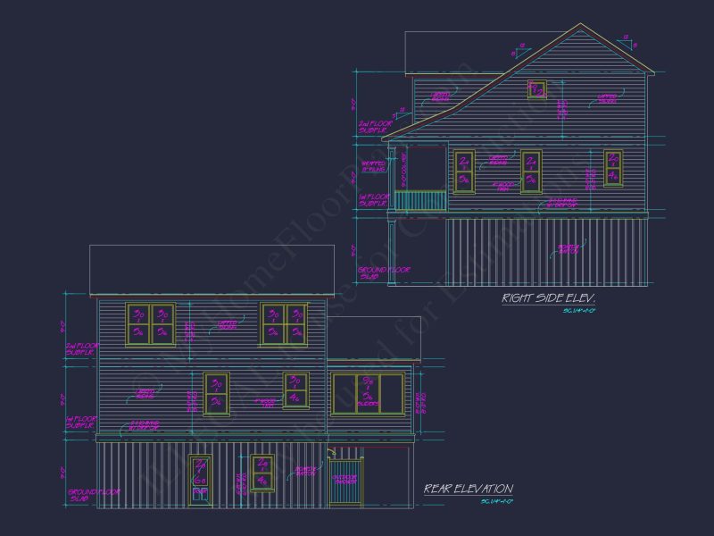Spacious Beach house Floor Plan with Modern CAD Designs