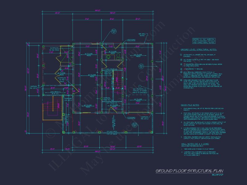 Spacious Beach house Floor Plan with Modern CAD Designs