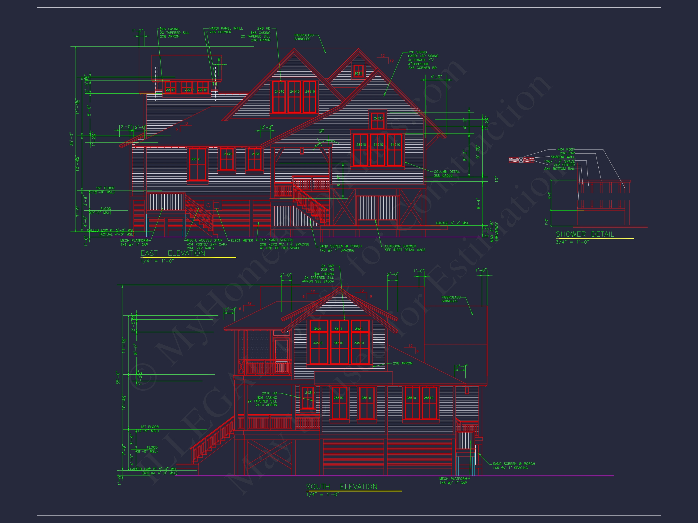 Spacious Coastal Home Plan with CAD Floor Plans & Designs