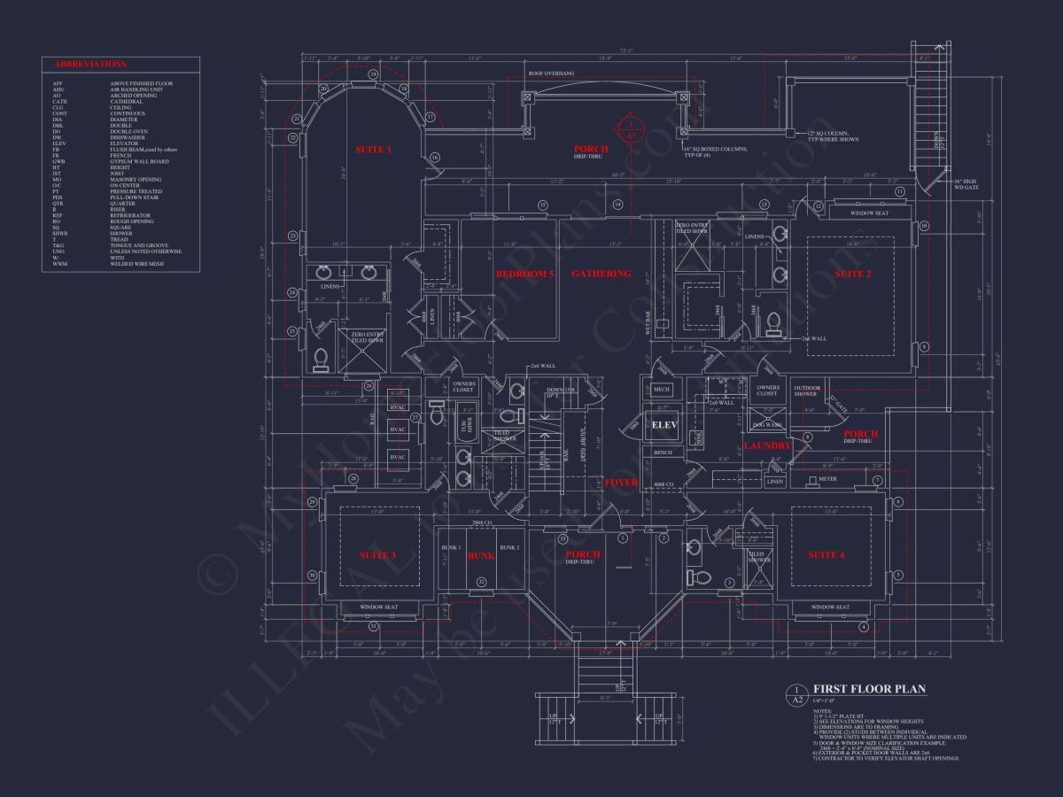 Spacious Coastal house Plan with Detailed Floor Plans & CAD Designs