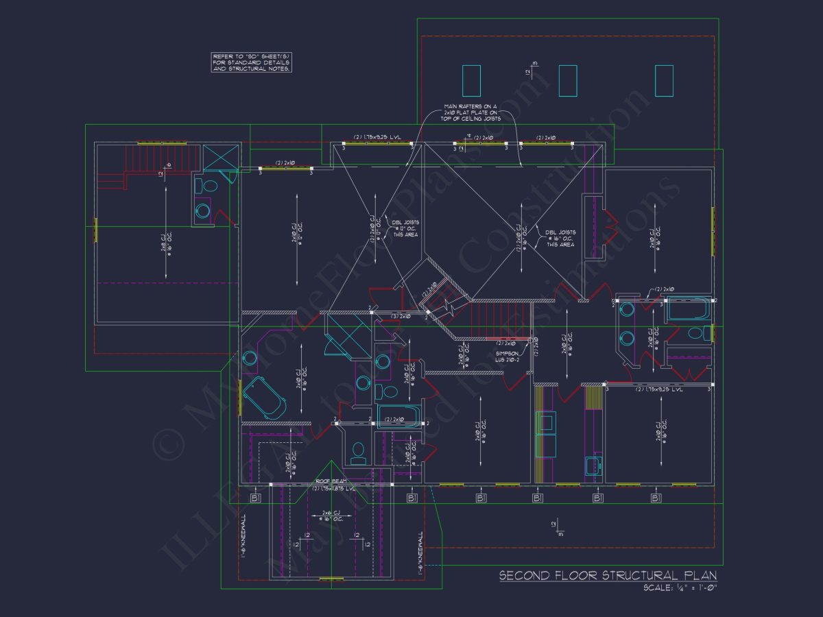 Spacious Colonial Farmhouse house Plan with CAD Designs