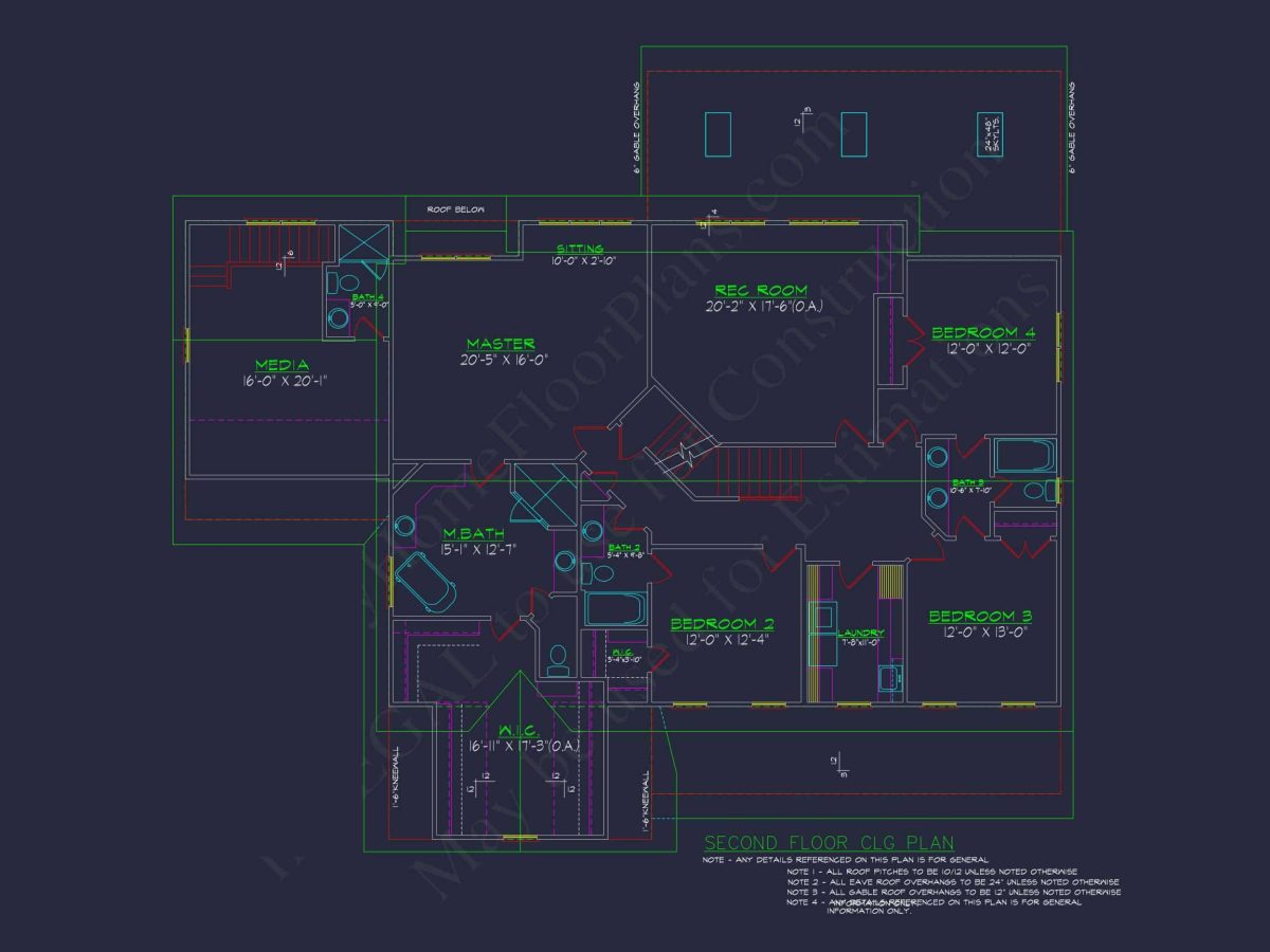 Spacious Colonial Farmhouse house Plan with CAD Designs