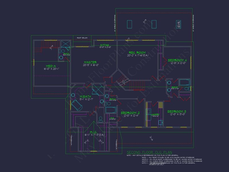 Spacious Colonial Farmhouse house Plan with CAD Designs