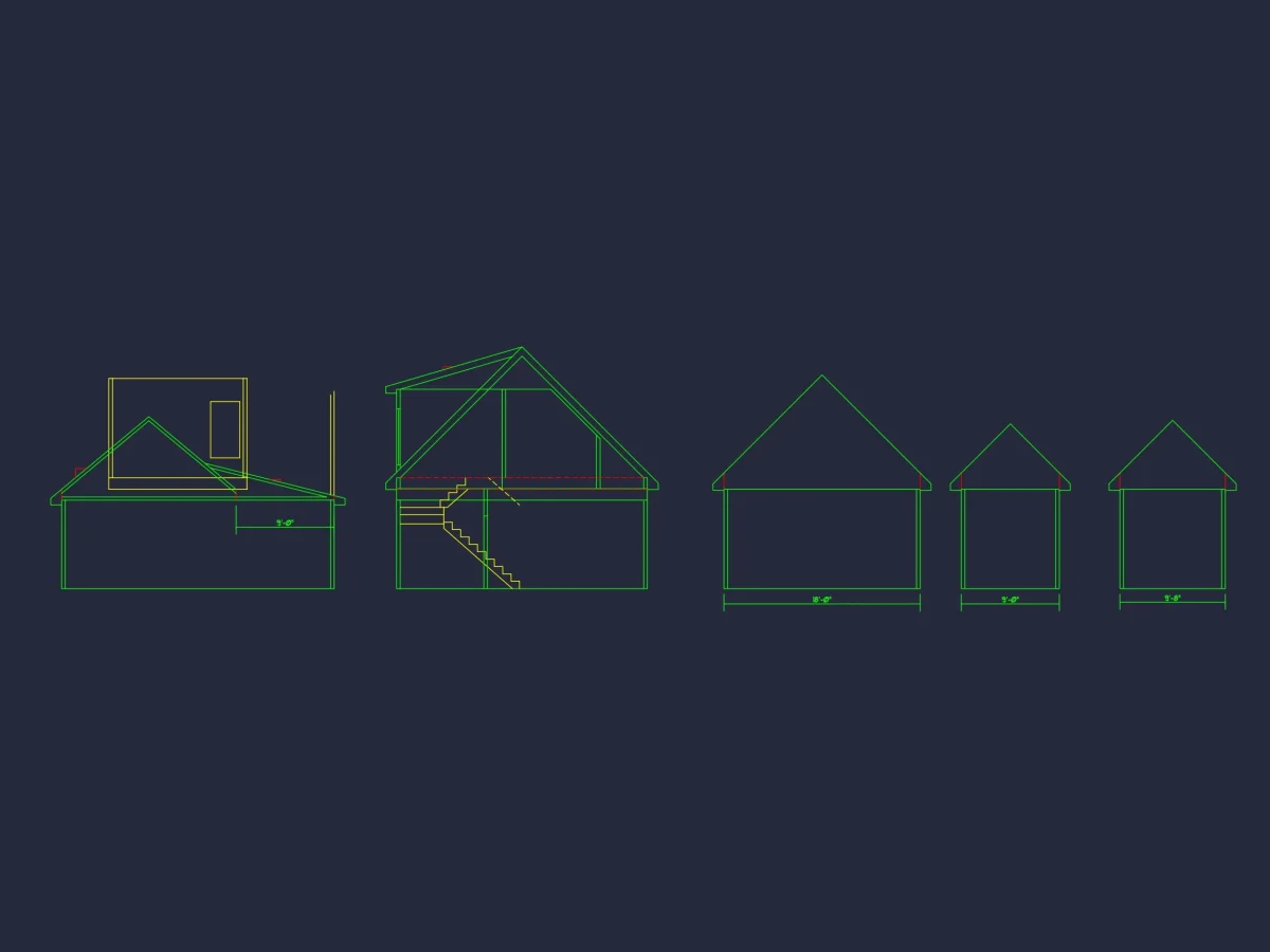 Spacious Craftsman house Floor Plan with CAD Architecture